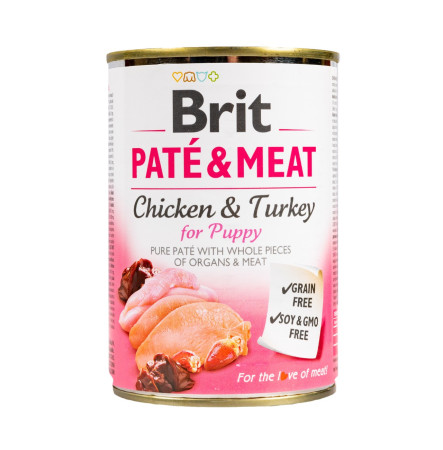 Brit Pate & Meat Puppy з куркою та індичкою 400 г
